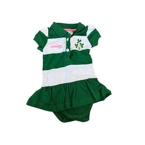 Landsdowne st. Patrick's day green and white polo one piece dress infant‎